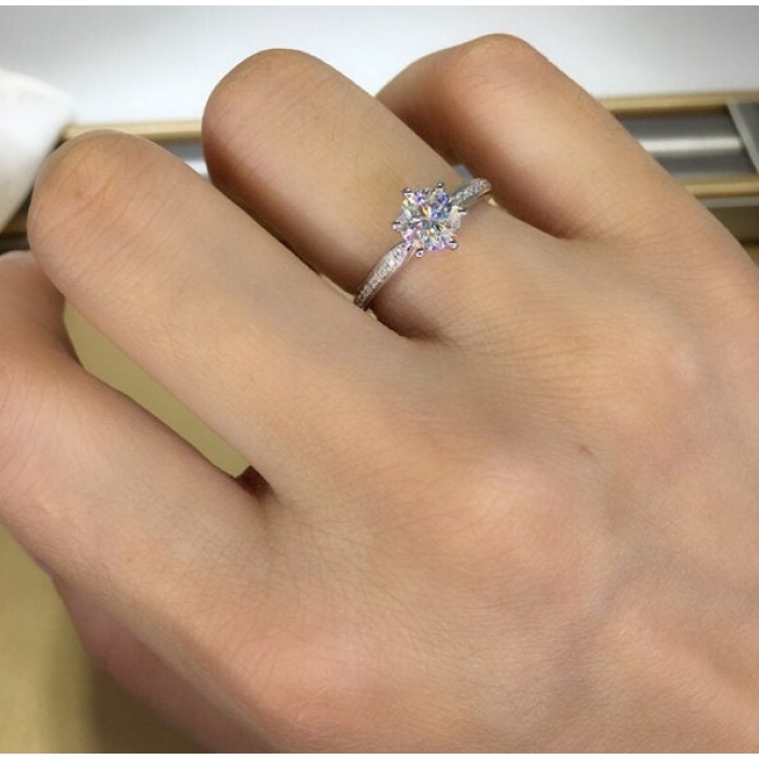 Moissanite Ring, 18k Gold, Moissanite Ring, Engagement Ring, Wedding Ring, Luxury Ring, Ring/Band, Round Cut Ring | Save 33% - Rajasthan Living 7
