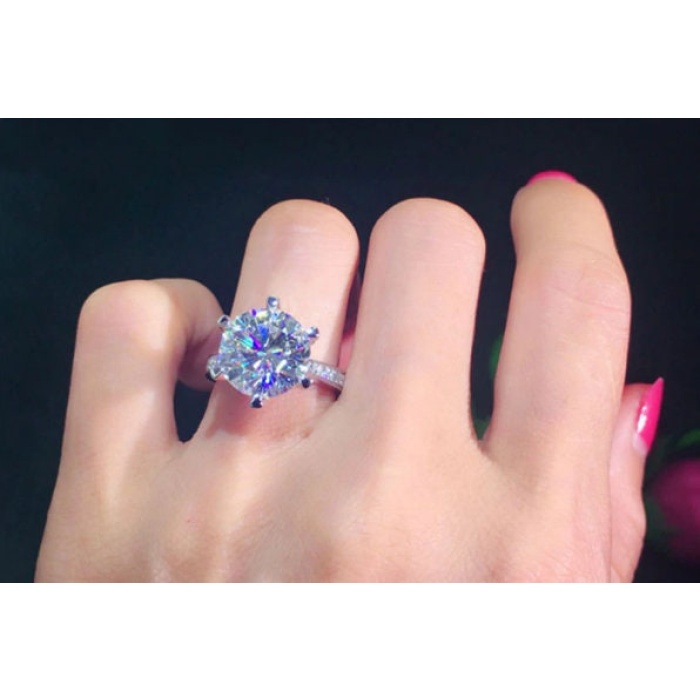 Moissanite Ring, 18k Gold, Moissanite Ring, Engagement Ring, Wedding Ring, Luxury Ring, Ring/Band, Round Cut Ring | Save 33% - Rajasthan Living 9