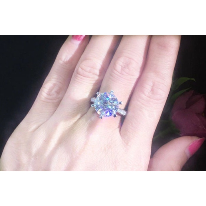 Moissanite Ring, 18k Gold, Moissanite Ring, Engagement Ring, Wedding Ring, Luxury Ring, Ring/Band, Round Cut Ring | Save 33% - Rajasthan Living 8