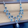 Natural Blue Topaz Pendant, Engagement Blue Topaz Silver Pendent, Woman Pendant, Pendant Necklace, Luxury Pendent, Oval Cut Stone Pendent | Save 33% - Rajasthan Living 11