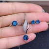 Natural Blue Topaz Jewelry Set, Engagement Ring, Blue Topaz Jewelry Set, Woman Pendant, Topaz Necklace, Luxury Pendant, Round Cut Stone | Save 33% - Rajasthan Living 14