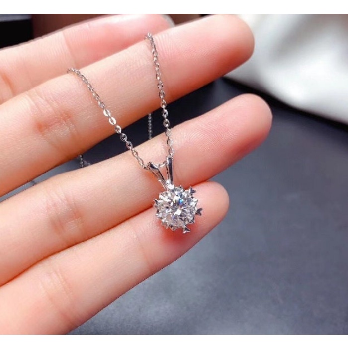 Natural Moissanite Jewelry Set, Engagement Ring, Moissanite Jewelry, Women Pendant, Moissanite Necklace, Luxury Pendant, Round Cut Stone | Save 33% - Rajasthan Living 8