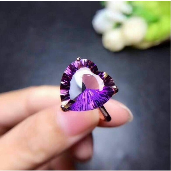 Natural Amethyst Ring, 925 Sterling Silver, Amethyst Engagement Ring, Amethyst Ring, Wedding Ring, Luxury Ring, Ring/Band, Heart Cut Ring | Save 33% - Rajasthan Living 11