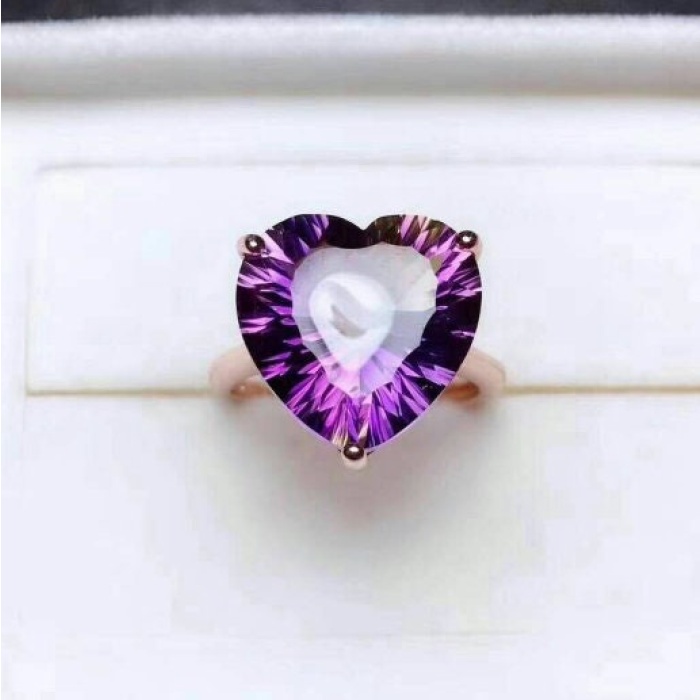 Natural Amethyst Ring, 925 Sterling Silver, Amethyst Engagement Ring, Amethyst Ring, Wedding Ring, Luxury Ring, Ring/Band, Heart Cut Ring | Save 33% - Rajasthan Living 6
