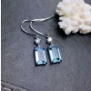 Natural Sky Blue Topaz Drop Earrings, 925 Sterling Silver, Studs Earrings, Blue Topaz Earrings, Luxury Earrings, Emerald Cut Stone Earrings | Save 33% - Rajasthan Living 13