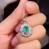 Natural Emerald Pendant, Engagement Pendant, Emerald Silver Pendent, Woman Pendant, Pendant Necklace, Luxury Pendent, Oval Cut Stone Pendent | Save 33% - Rajasthan Living 9