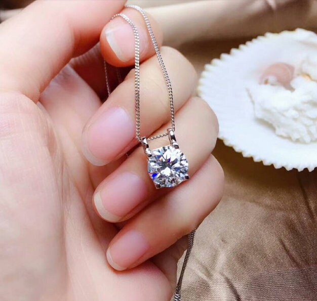Natural Moissanite Jewelry Set, Engagement Ring, Moissanite Jewelry, Women Pendant, Moissanite Necklace, Luxury Pendant, Round Cut Stone | Save 33% - Rajasthan Living 15