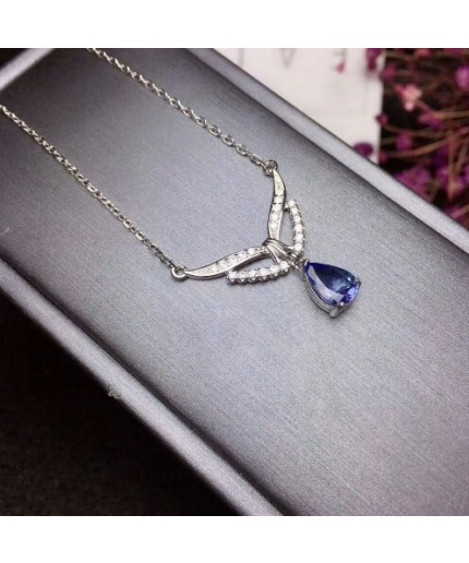 Natural Tanzanite Pendant, Engagement Pendent, Tanzanite Silver Pendent, Woman Pendant, Pendant Necklace, Luxury Pendent, Pear Cut Pendent | Save 33% - Rajasthan Living 3