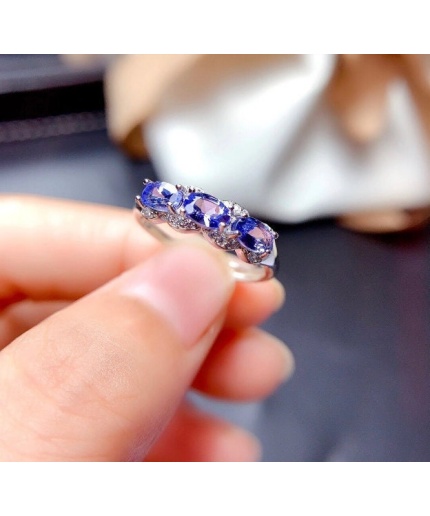 Natural Tanzanite Ring, 925 Sterling Sliver Engagement Ring, Tanzanite Ring, Wedding Ring, luxury Ring, soliture Ring, Oval cut Ring | Save 33% - Rajasthan Living