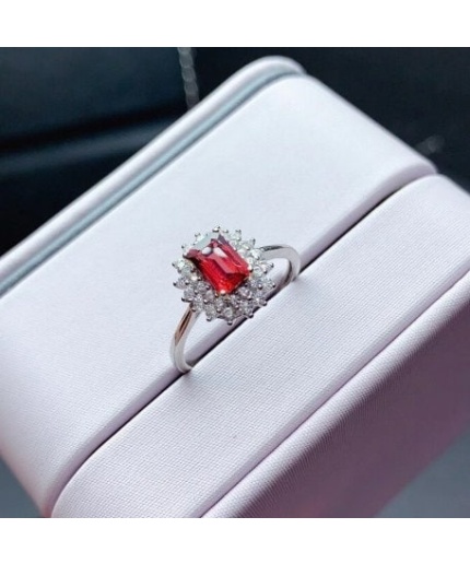 Natural Garnet Ring, 925 Sterling Sliver, Garnet Engagement Ring, Garnet Wedding Ring, Garnet luxury Ring, Ring/Band, Emerald cut Ring | Save 33% - Rajasthan Living 3