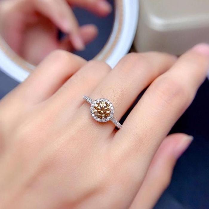 Yellow Moissanite Ring, 925 Sterling Silver, 1ct Moissanite Ring, Engagement Ring, Wedding Ring, Luxury Ring, Ring/Band, Round Cut Ring | Save 33% - Rajasthan Living 6