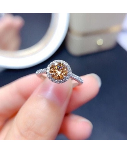 Yellow Moissanite Ring, 925 Sterling Silver, 1ct Moissanite Ring, Engagement Ring, Wedding Ring, Luxury Ring, Ring/Band, Round Cut Ring | Save 33% - Rajasthan Living