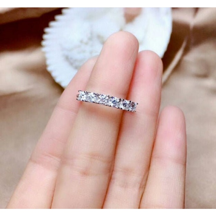 Moissanite Ring, 925 Sterling Silver, Moissanite Band, Engagement Ring, Wedding Ring, Luxury Ring, Ring/Band, Round Cut Ring | Save 33% - Rajasthan Living 5