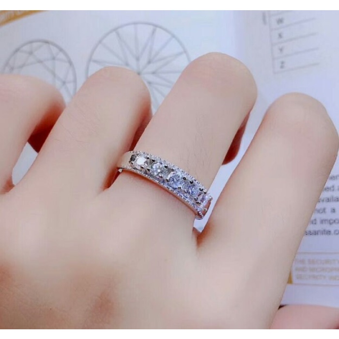 Moissanite Ring, 925 Sterling Silver, Moissanite Band, Engagement Ring, Wedding Ring, Luxury Ring, Ring/Band, Round Cut Ring | Save 33% - Rajasthan Living 8