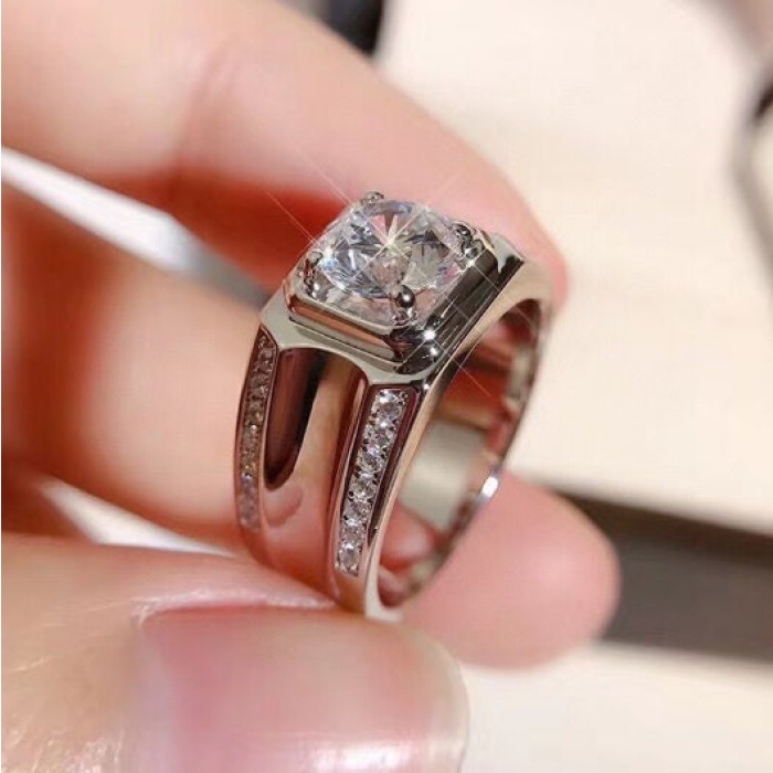 Moissanite Ring, 925 Sterling Silver, 2ct Moissanite Ring, Engagement Ring, Wedding Ring, Luxury Ring, Man’s Ring, Round Cut Ring | Save 33% - Rajasthan Living 9