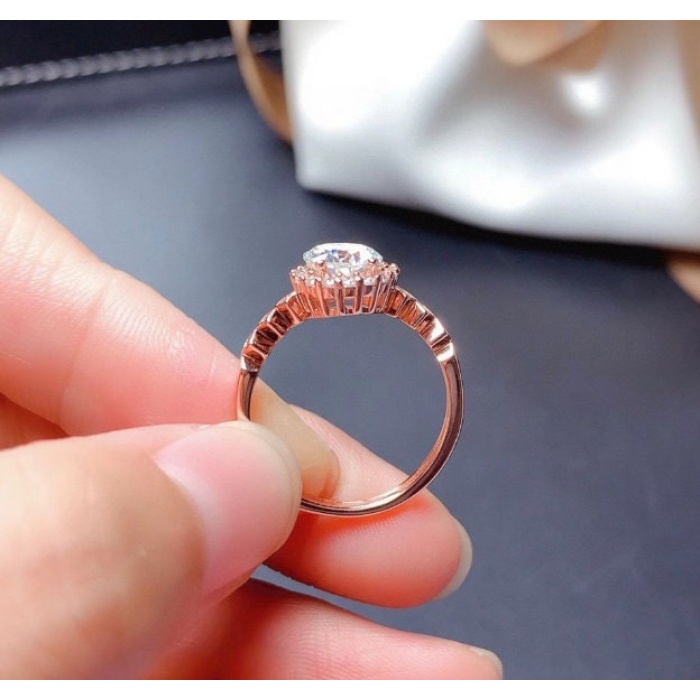 Moissanite Ring, 925 Sterling Silver, 1ct Moissanite Ring, Engagement Ring, Wedding Ring, Luxury Ring, Ring/Band, Round Cut Ring | Save 33% - Rajasthan Living 8