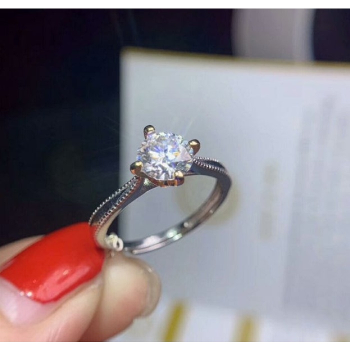 Moissanite Ring, 925 Sterling Silver, 1ct/2ct Moissanite Ring, Engagement Ring, Wedding Ring, Luxury Ring, Ring/Band, Round Cut Ring | Save 33% - Rajasthan Living 7