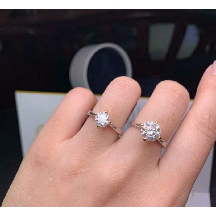 Moissanite Ring, 925 Sterling Silver, 1ct/2ct Moissanite Ring, Engagement Ring, Wedding Ring, Luxury Ring, Ring/Band, Round Cut Ring | Save 33% - Rajasthan Living 6