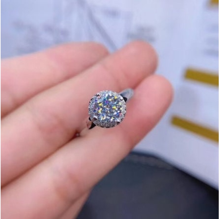 Moissanite Ring, 925 Sterling Silver, 1ct Moissanite Ring, Engagement Ring, Wedding Ring, Luxury Ring, Ring/Band, Round Cut Ring | Save 33% - Rajasthan Living 8