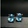 Natural Sky Blue Topaz Drop Earrings, 925 Sterling Silver, Studs Earrings, Blue Topaz Earrings, Luxury Earrings, Oval Cut Stone Earrings | Save 33% - Rajasthan Living 7