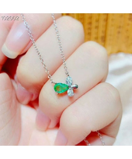 Natural Emerald Pendant, Engagement Pendent, Emerald Silver Pendent, Woman Pendant, Pendant Necklace, Luxury Pendant Pear Cut Stone Pendent | Save 33% - Rajasthan Living 3