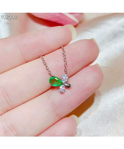 Natural Emerald Pendant, Engagement Pendent, Emerald Silver Pendent, Woman Pendant, Pendant Necklace, Luxury Pendant Pear Cut Stone Pendent | Save 33% - Rajasthan Living