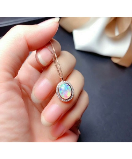 Natural Fire Opal Jewelry Set, Engagement Ring, Opal Jewellery Set,Woman Pendant, Opal Necklace, Luxury Pendant, Oval Cabochon Stone Pendent | Save 33% - Rajasthan Living 3