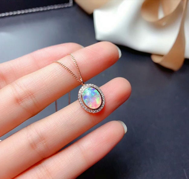 Natural Fire Opal Jewelry Set, Engagement Ring, Opal Jewellery Set,Woman Pendant, Opal Necklace, Luxury Pendant, Oval Cabochon Stone Pendent | Save 33% - Rajasthan Living 15