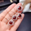 Natural Red Garnet Jewelry Set, Engagement Ring, Red Garnet Jewellery Set, Woman Pendant, Garnet Necklace, Luxury Pendent, Heart Cut Stone | Save 33% - Rajasthan Living 20