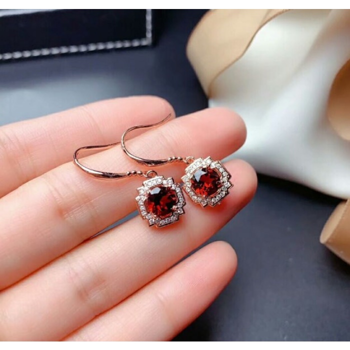 Natural Red Garnet Jewelry Set, Engagement Ring, Red Garnet Jewellery Set, Woman Pendant, Garnet Necklace, Luxury Pendent, Round Cut Stone | Save 33% - Rajasthan Living 10