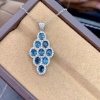 Natural Blue Topaz Pendant, Engagement Blue Topaz Silver Pendent, Woman Pendant, Pendant Necklace, Luxury Pendent, Oval Cut Stone Pendent | Save 33% - Rajasthan Living 9