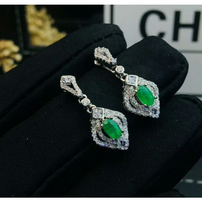 Natural Emerald Jewelry Set, Engagement Ring, Emerald Silver Pendent, Woman Earring Pendant Necklace, Luxury Pendent, Oval Cut Stone Pendent | Save 33% - Rajasthan Living 7