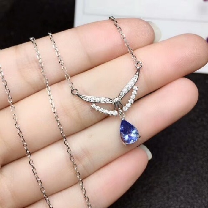 Natural Tanzanite Pendant, Engagement Pendent, Tanzanite Silver Pendent, Woman Pendant, Pendant Necklace, Luxury Pendent, Pear Cut Pendent | Save 33% - Rajasthan Living 9