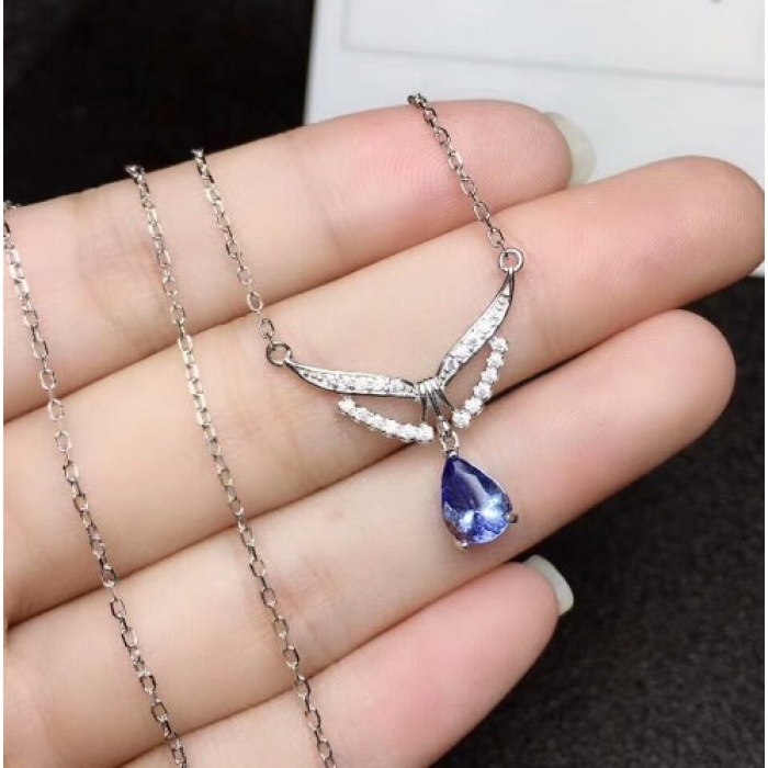 Natural Tanzanite Pendant, Engagement Pendent, Tanzanite Silver Pendent, Woman Pendant, Pendant Necklace, Luxury Pendent, Pear Cut Pendent | Save 33% - Rajasthan Living 5