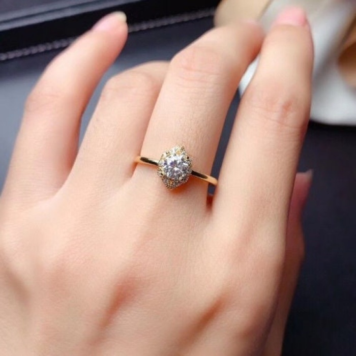Moissanite Ring, 925 Sterling Silver, 0.5ct Moissanite Ring, Engagement Ring, Wedding Ring, Luxury Ring, Ring/Band, Round Cut Ring | Save 33% - Rajasthan Living 7