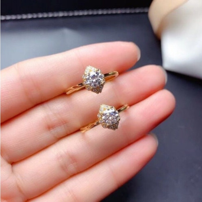 Moissanite Ring, 925 Sterling Silver, 0.5ct Moissanite Ring, Engagement Ring, Wedding Ring, Luxury Ring, Ring/Band, Round Cut Ring | Save 33% - Rajasthan Living 9