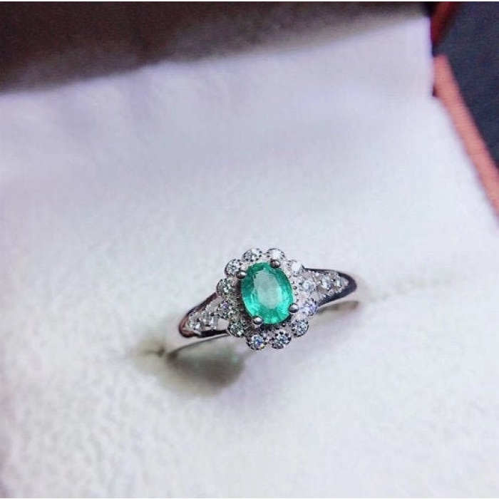Natural Emerald & Cubic Zircon Man’s Ring, 925 Sterling Silver, Emerald Ring, Statement Ring, Engagement and Wedding Ring | Save 33% - Rajasthan Living 6