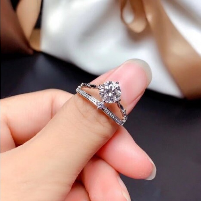 Moissanite Ring, 925 Sterling Silver, Man’s Moissanite Ring, Engagement Ring, Wedding Ring, Luxury Ring, Ring/Band, Round Cut Ring | Save 33% - Rajasthan Living 10