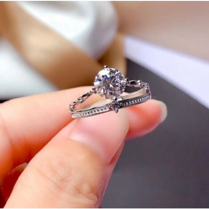 Moissanite Ring, 925 Sterling Silver, Man’s Moissanite Ring, Engagement Ring, Wedding Ring, Luxury Ring, Ring/Band, Round Cut Ring | Save 33% - Rajasthan Living 12