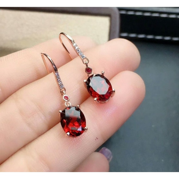 Natural Red Garnet Jewelry Set, Engagement Ring, Red Garnet Jewellery Set, Woman Pendant, Garnet Necklace, Luxury Pendent, Oval Cut Stone | Save 33% - Rajasthan Living 7