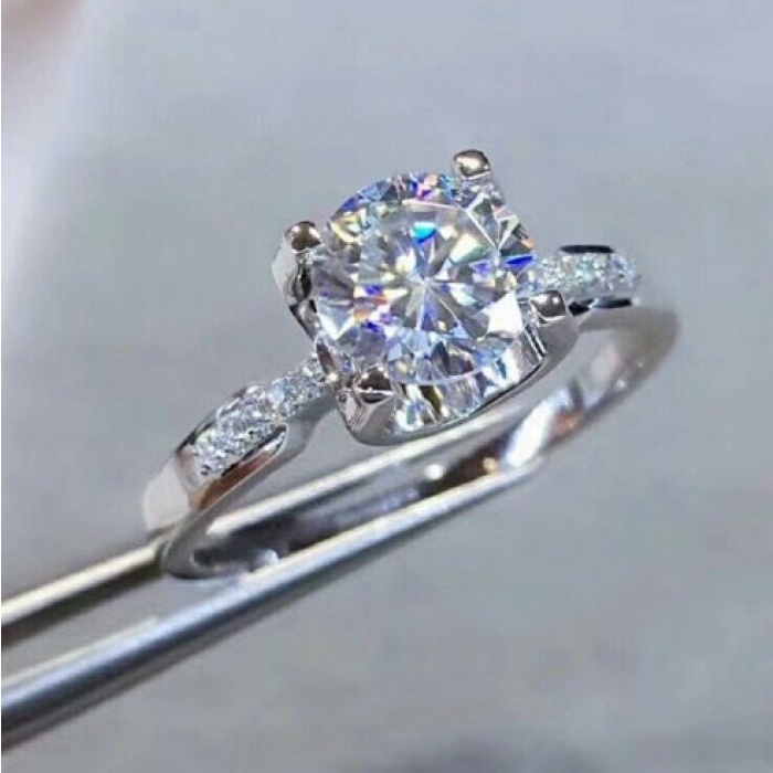 Moissanite Ring, 925 Sterling Silver, 1ct, 2ct, 3ct Moissanite Ring, Engagement Ring, Wedding Ring, Luxury Ring, Ring/Band, Round Cut Ring | Save 33% - Rajasthan Living 6