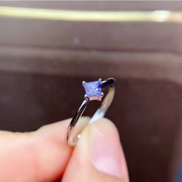 Natural Tanzanite Ring, 925 Sterling Sliver Engagement Ring, Tanzanite Ring, Wedding Ring, luxury Ring, solitaire Ring, Princess cut Ring | Save 33% - Rajasthan Living 11