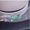 Natural Emerald Studs Earrings, 925 Sterling Silver, Emerald Earrings, Emerald Silver Earrings, Luxury Earrings, Oval Cut Stone Earrings | Save 33% - Rajasthan Living 11