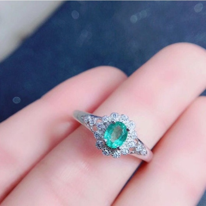 Natural Emerald & Cubic Zircon Man’s Ring, 925 Sterling Silver, Emerald Ring, Statement Ring, Engagement and Wedding Ring | Save 33% - Rajasthan Living 8