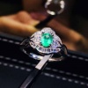 Natural Emerald & Cubic Zirconia Woman Ring, 925 Sterling Silver, Emerald Ring, Statement Ring, Engagement and Wedding Ring | Save 33% - Rajasthan Living 16