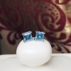 Natural Topaz Studs Earrings, 925 Sterling Silver, Studs Earrings, Blue Topaz Earrings, Luxury Earrings, Princess Cut Stone Earrings | Save 33% - Rajasthan Living 15