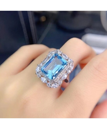 Natural Blue Topaz Ring, 925 Sterling Silver, Topaz Engagement Ring, Topaz Ring, Wedding Ring, Luxury Ring, Ring/Band, Emerald Cut Ring | Save 33% - Rajasthan Living 3