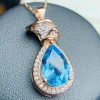Natural Blue Topaz Pendant, Engagement Blue Topaz Silver Pendent, Woman Pendant, Pendant Necklace, Luxury Pendent, Pear Cut Stone Pendent | Save 33% - Rajasthan Living 15