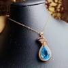 Natural Blue Topaz Pendant, Engagement Blue Topaz Silver Pendent, Woman Pendant, Pendant Necklace, Luxury Pendent, Pear Cut Stone Pendent | Save 33% - Rajasthan Living 12