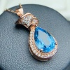 Natural Blue Topaz Pendant, Engagement Blue Topaz Silver Pendent, Woman Pendant, Pendant Necklace, Luxury Pendent, Pear Cut Stone Pendent | Save 33% - Rajasthan Living 11